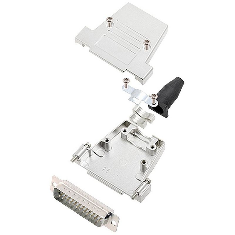 Foto van Encitech dtsl25-sjsrg-t-dbp-w-k 6355-8086-03 d-sub male connectorset 180 ° aantal polen: 25 soldeerkelk 1 stuk(s)