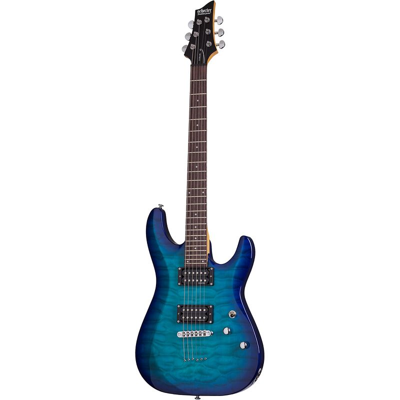 Foto van Schecter c-6 plus ocean blue burst elektrische gitaar