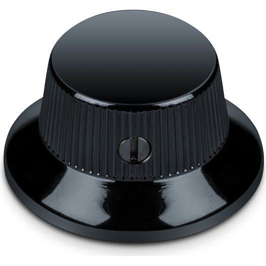 Foto van Schaller strat knob 6.0 mm black potmeterknop voor gitaar