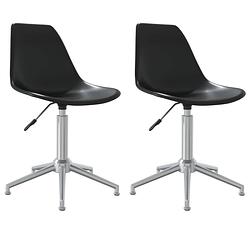 Foto van The living store draaibare eetkamerstoelen - polypropyleen - zwart - 46 x 59 x (70-82) cm - ergonomisch