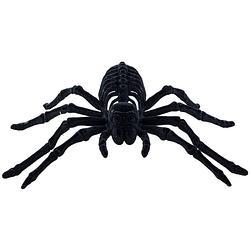 Foto van Chaks spin skeleta 22 cm - zwart - velvet/fluweel tarantula -a horror/griezel thema decoratie beestjes - feestdecoratiev