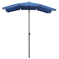 Foto van The living store parasol met paal 200x130 cm azuurblauw - parasol