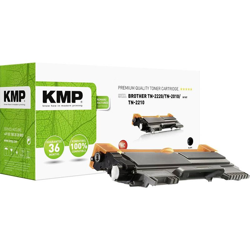 Foto van Kmp toner vervangt brother tn-2010, tn-2210, tn-2220, tn2010, tn2210, tn2220 compatibel zwart 2600 bladzijden b-t47