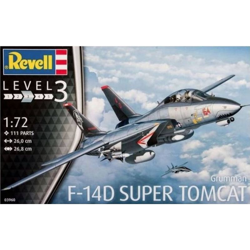 Foto van Revell modelbouwdoos f-14d super tomcat 26 cm schaal 1:72