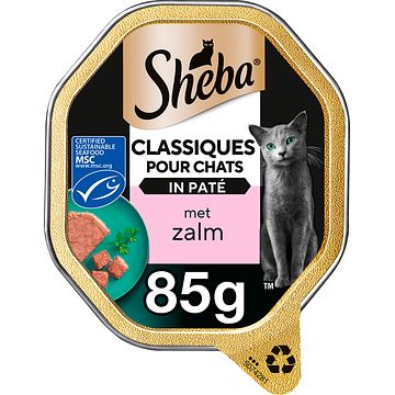 Foto van Sheba classics pate kuipje zalm kattenvoer 85g bij jumbo