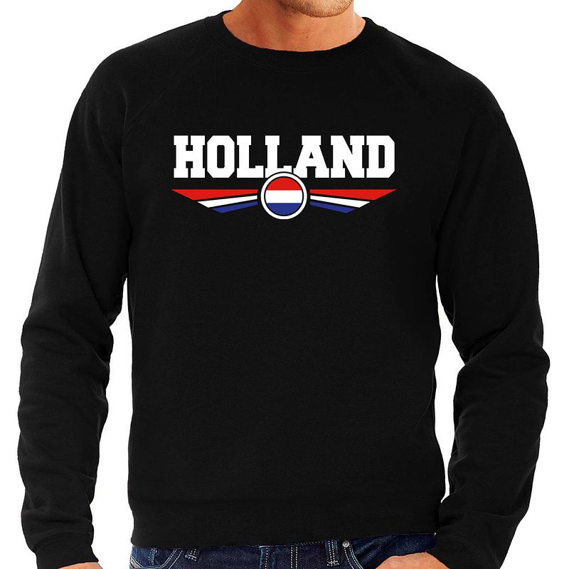 Foto van Nederlands elftal / holland supporter sweater zwart voor heren 2xl - feesttruien