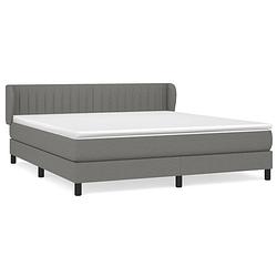 Foto van The living store boxspringbed - stof - 203 x 183 x 78/88 cm - pocketvering matras - middelharde ondersteuning -