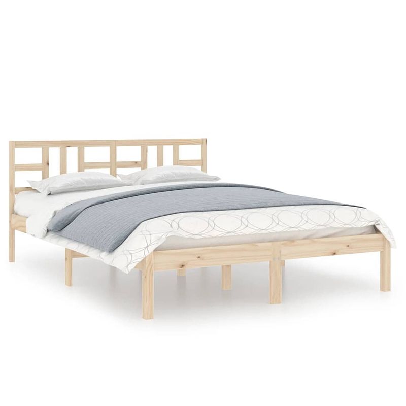 Foto van The living store bedframe grenenhout massief - 205.5 x 125.5 x 31 cm - multiplex lattenbodem - 120 x 200 cm