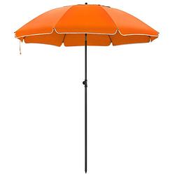 Foto van Acaza parasol 180 cm diameter, rond / achthoekige strandparasol, knikbaar, kantelbaar, met draagtas - oranje