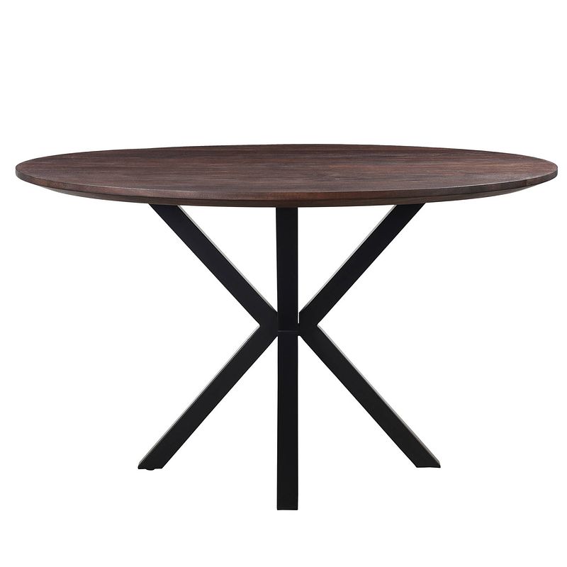 Foto van Giga meubel eettafel rond - bruin - ø130cm - eettafel lissabon