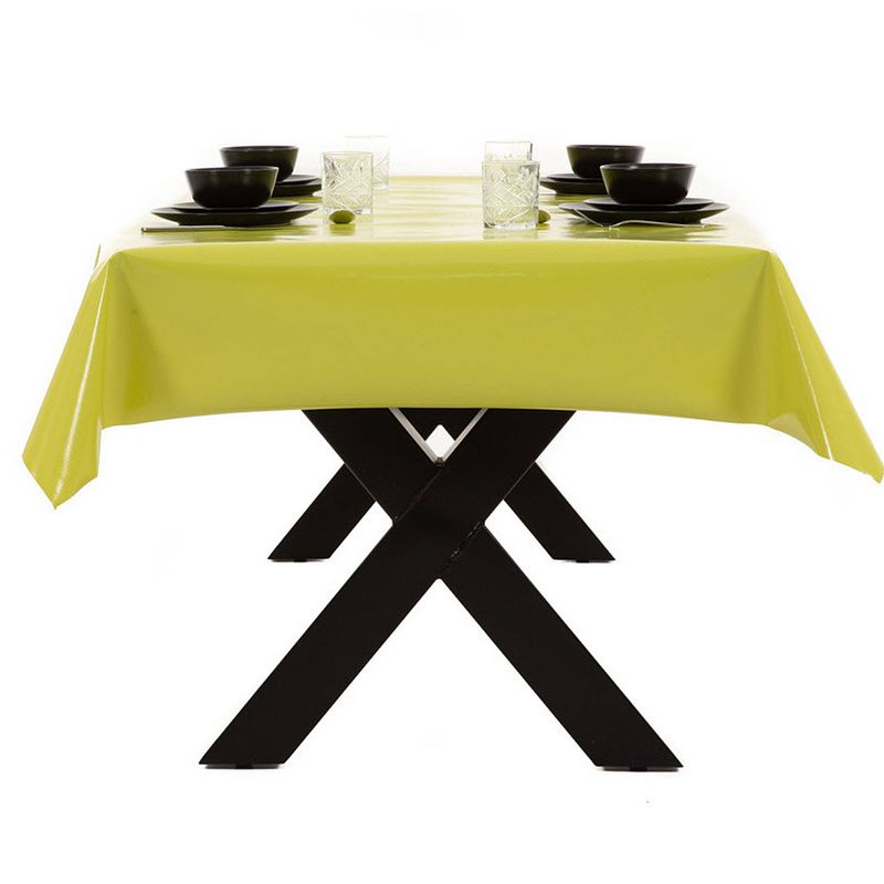 Foto van Buiten tafelkleed/tafelzeil limegroen 140 x 180 cm rechthoekig - tafellakens