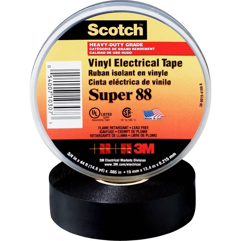 Foto van 3m 3m super88-38x33 isolatietape scotch zwart (l x b) 33 m x 38 mm 1 stuk(s)