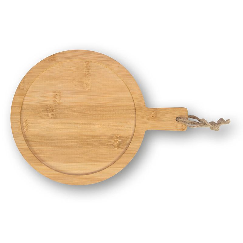 Foto van Gusta serveerplank paddle rond bamboe 20cm