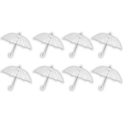 Foto van 8 stuks paraplu transparant plastic paraplu'ss 100 cm - doorzichtige paraplu - trouwparaplu - bruidsparaplu - stijlvol -