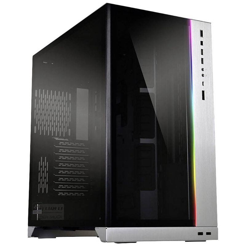 Foto van Lian li o11dynamic xl (rog certified) midi-tower gaming-behuizing zilver geïntegreerde verlichting, zijvenster, stoffilter