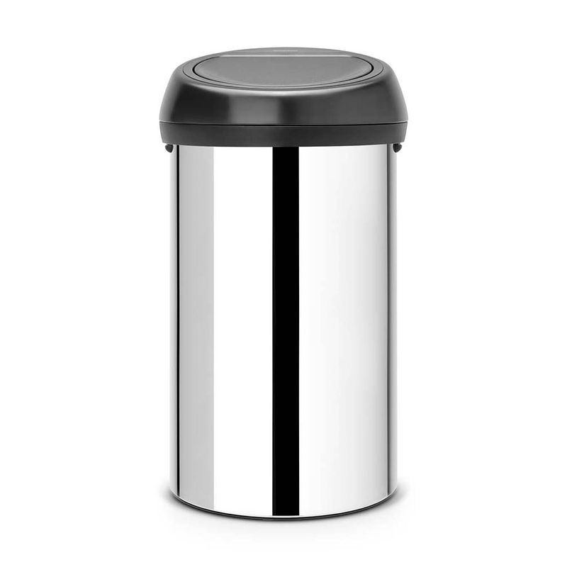 Foto van Brabantia touch bin afvalemmer 60 liter - brilliant steel / matt black