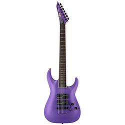 Foto van Esp ltd sc-607 baritone purple satin stephen carpenter signature 7-snarige elektrische gitaar met koffer