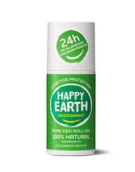Foto van Happy earth 100% natuurlijke deo roll-on cucumber matcha