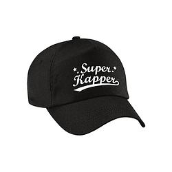 Foto van Super kapper pet /cap zwart voor heren - kapper / haarstylist cadeau - verkleedhoofddeksels