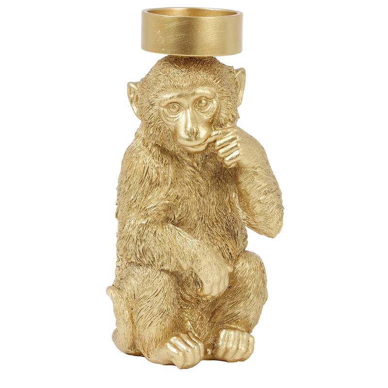 Foto van Light&living kandelaar 32 cm monkey goud