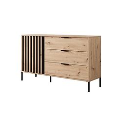 Foto van Meubella dressoir tasha - eiken - antraciet - 138 cm