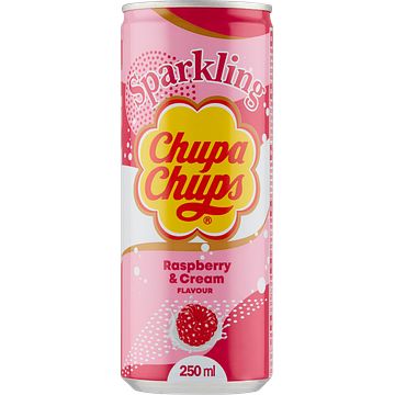 Foto van Chupa chups sparkling raspberry & cream blik 250ml bij jumbo