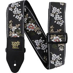 Foto van Ernie ball classic jacquard strap 5362 white blossom gitaarband