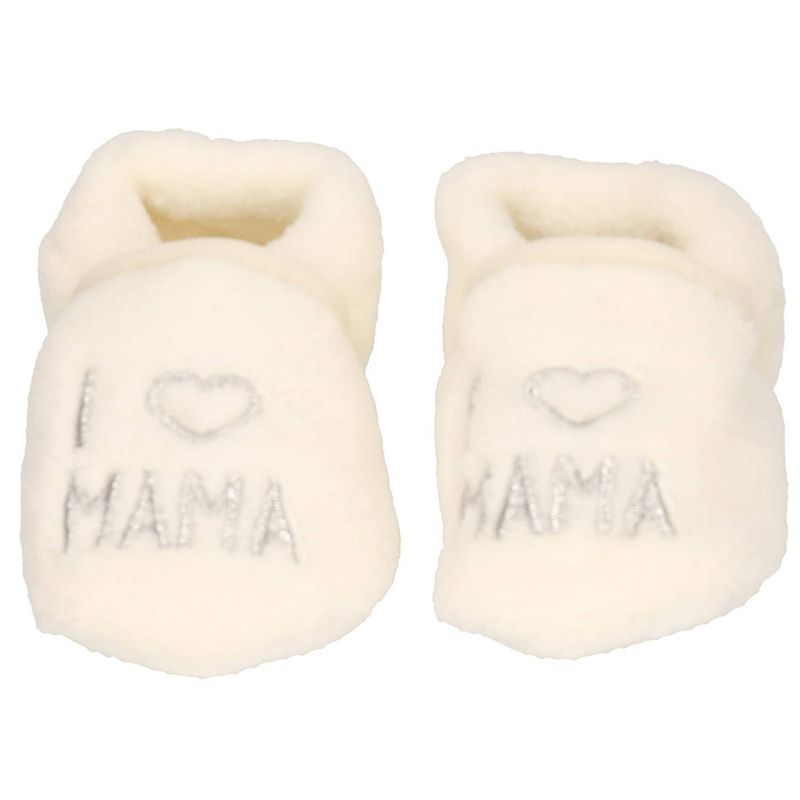 Foto van Kraamkado babyslofjes creme wit i love mama 18-19 - sloffen - kinderen