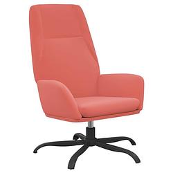 Foto van The living store relaxstoel fluweel roze - fauteuil