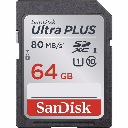 Foto van Sandisk geheugenkaart ultra plus sdxc 64gb