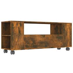 Foto van The living store tv-meubel - s - tv-meubels - 120x35x48 cm - gerookt eiken