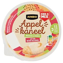 Foto van 4 voor € 2,50 | jumbo dessert appelkaneel mousse & cookie 65g aanbieding bij jumbo