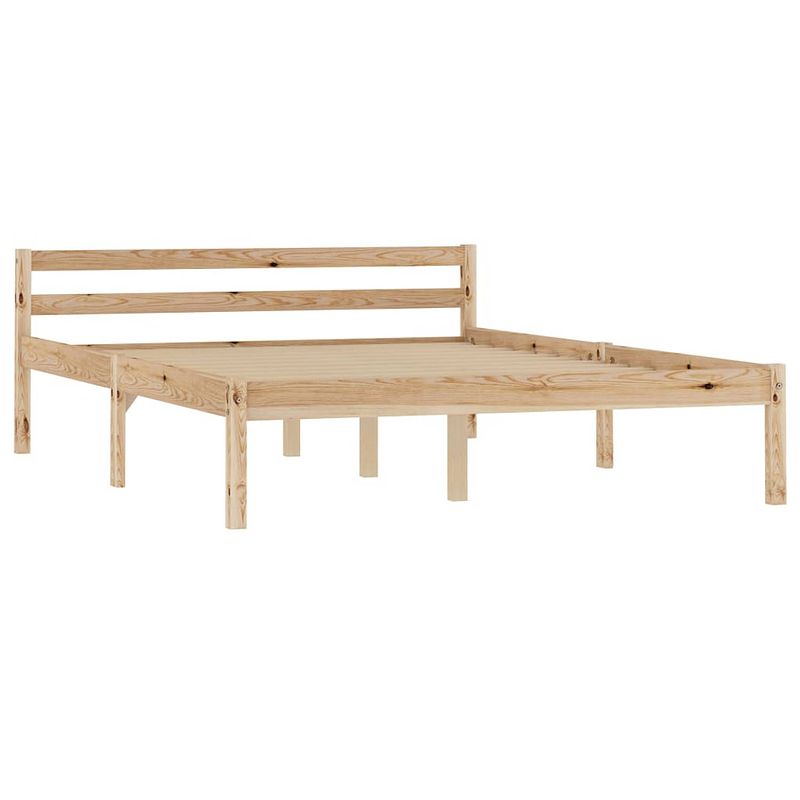 Foto van The living store massief grenenhouten bedframe - 140 x 200 cm - naturel