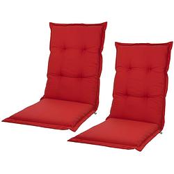 Foto van Kopu® prisma red comfortabel tuinkussen hoge rug - 2 stuks