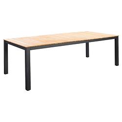 Foto van Yoi diningtafel arashi teak-dark grey 220 x 100 cm