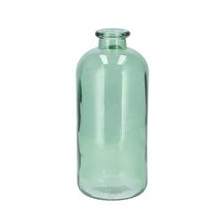 Foto van Dk design bloemenvaas fles model - helder gekleurd glas - zeegroen - d11 x h25 cm - vazen