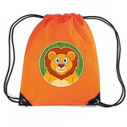 Foto van Leeuwen rugtas / gymtas oranje voor kinderen - gymtasje - zwemtasje