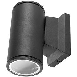 Foto van Led tuinverlichting - buitenlamp - aigi wally down - gu10 fitting - 1-lichts - mat zwart - rond - aluminium