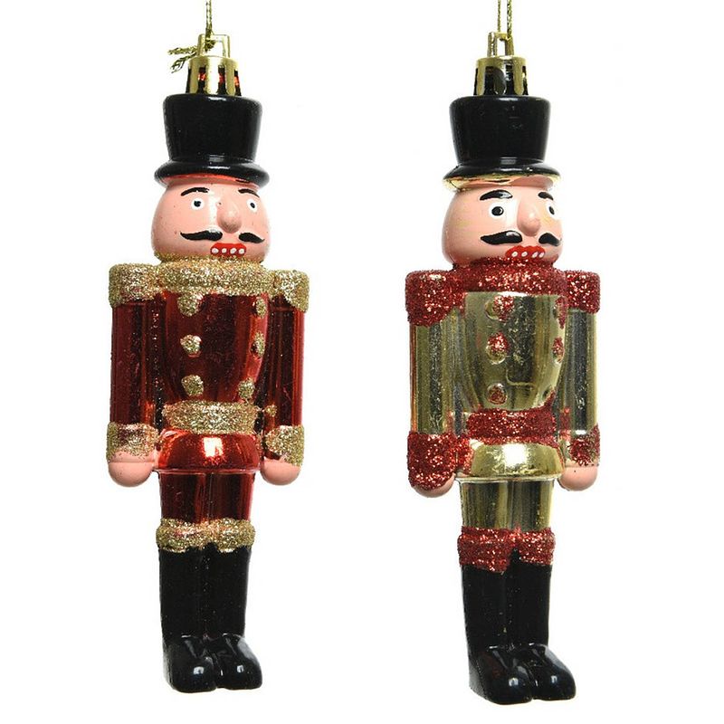 Foto van 1x kerstboomversiering notenkraker pop/soldaat ornamenten 9 cm - kersthangers