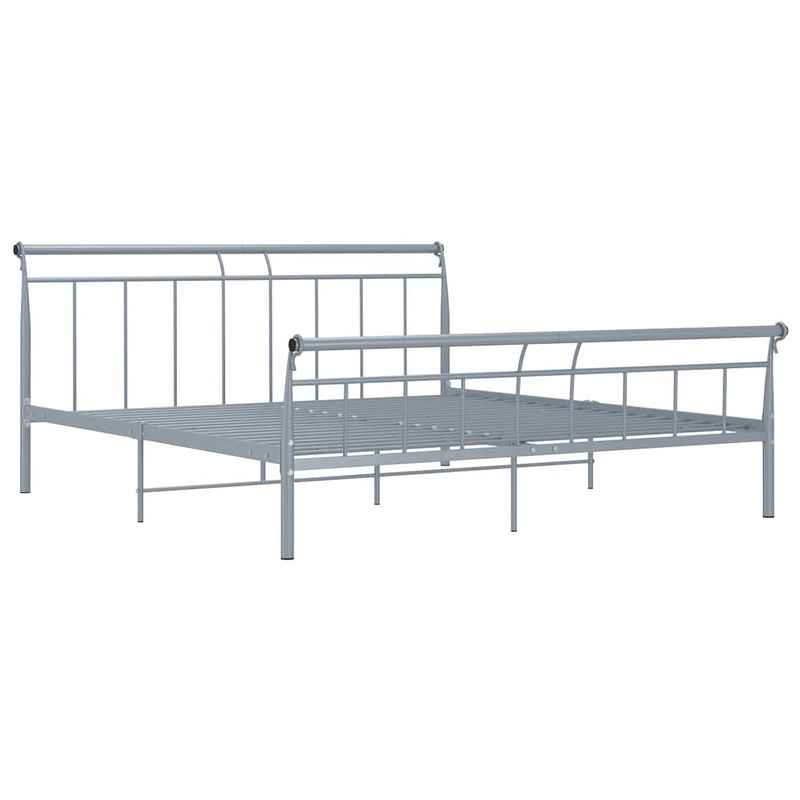 Foto van The living store bedframe - klassiek - gepoedercoat metaal - 160x200 cm - grijs