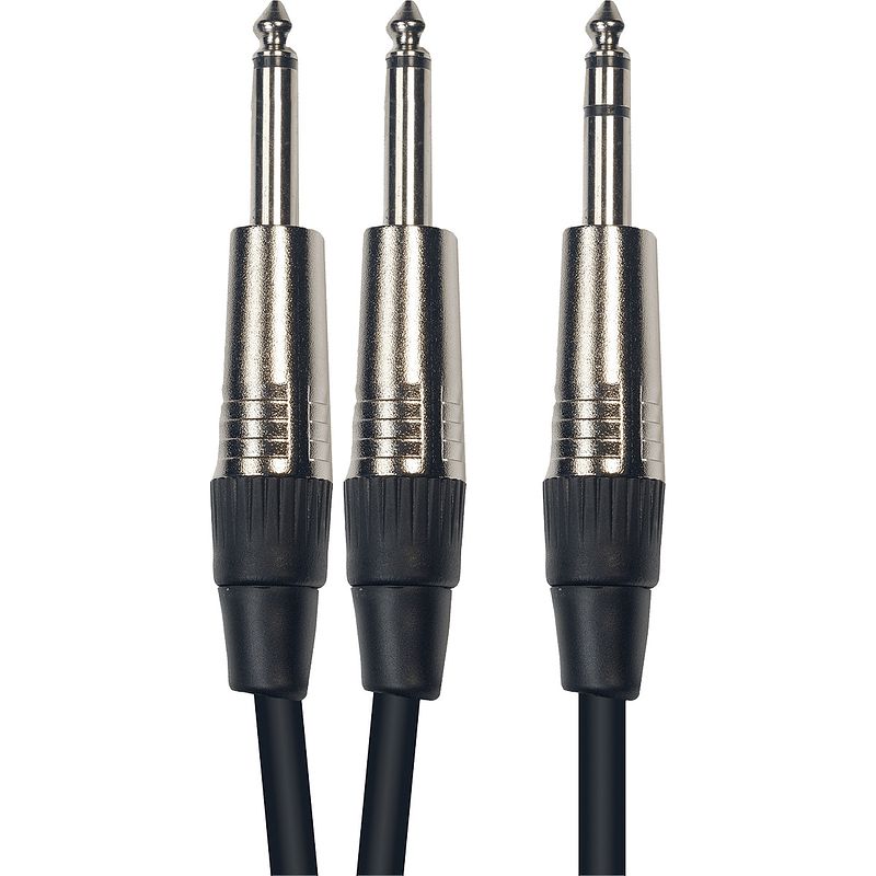 Foto van Yellow cable k05-6 trs jack 6.3mm - 2x ts jack 6.3mm, 6m