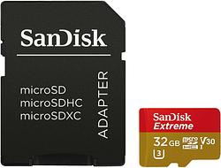 Foto van Sandisk microsdhc extreme 32gb 100mb/s cl10 + sd adapter