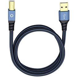 Foto van Oehlbach usb plus b usb 2.0 [1x usb-a 2.0 stekker - 1x usb-b 2.0 stekker] 5.00 m blauw vergulde steekcontacten