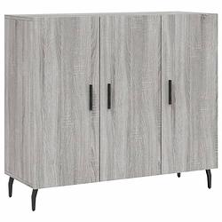 Foto van Vidaxl dressoir 90x34x80 cm bewerkt hout grijs sonoma eikenkleurig