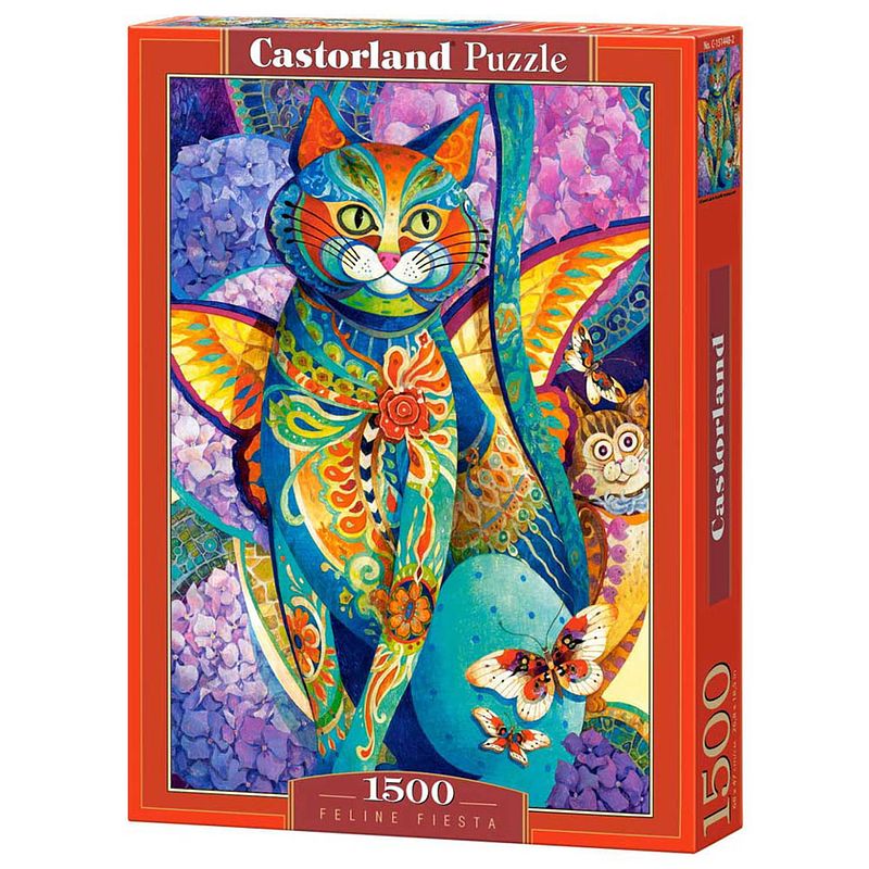 Foto van Castorland puzzel feline fiesta - 1500 stukjes