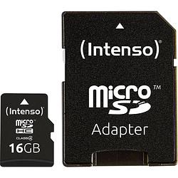 Foto van Intenso 16 gb micro sdhc-card microsdhc-kaart 16 gb class 4 incl. sd-adapter