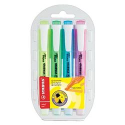 Foto van Stabilo markeerstift swing cool, blister van 4 stuks in geassorteerde kleuren