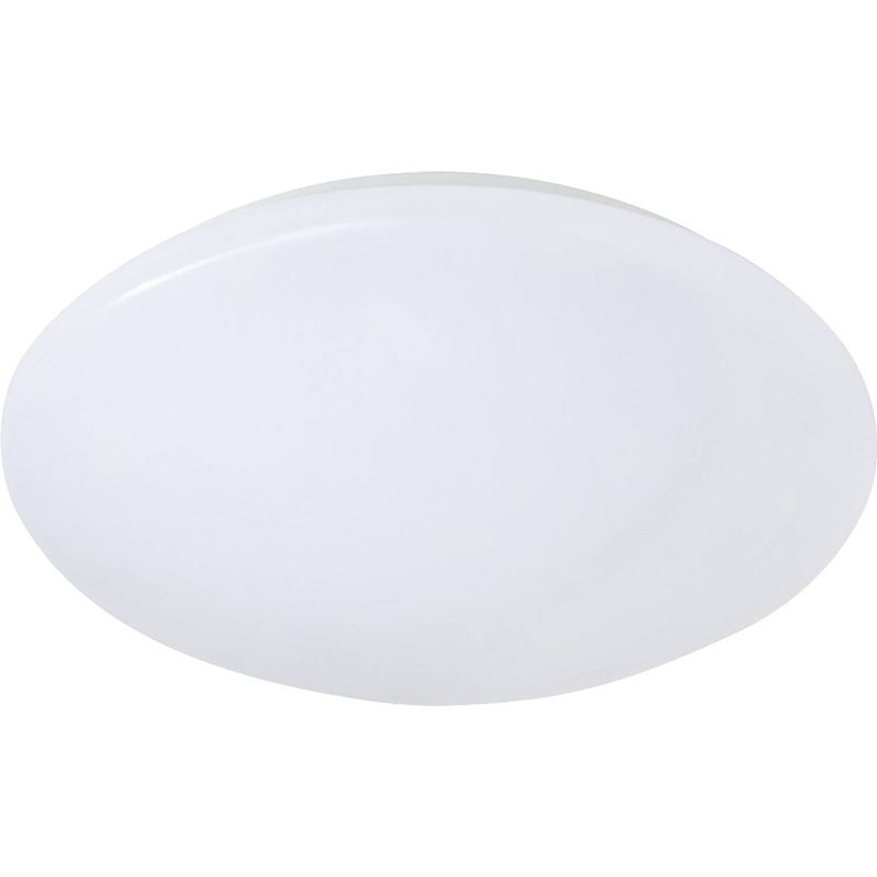 Foto van Led plafondlamp - badkamerlamp - trion puta - opbouw rond 12w - spatwaterdicht ip44 - warm wit 3000k - mat wit kunststof