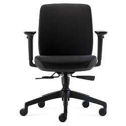 Foto van 24designs vesta ergo-4 ergonomische bureaustoel en1335 - zwarte stof - zwart onderstel