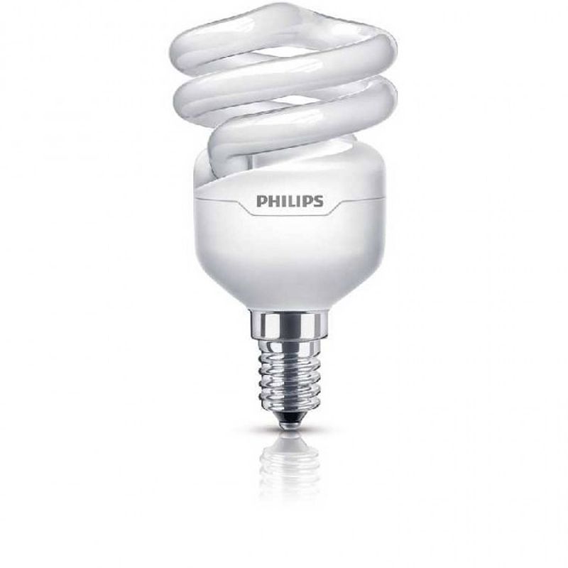 Foto van Philips tornado spaarlamp spiraal 8 w e14 warm wit